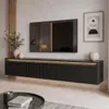 Modernes TV-Lowboard 170 cm LUMI III Schwarz Matt - Produktbild-Vorschau 2