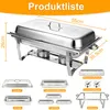 2er Pack Chafing Dish Buffet Set,9L Rechteckige Catering Produktbild-Vorschau 6