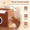 COSTWAY kattenhuis, inklapbaar, met sisal krabmat, zacht Productafbeelding-voorbeeld 7
