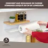 Porte-rouleau de cuisine eluno avec tablette en bambou pour Voir les images du produit 5