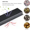 Diagram showing a HEPA filter and what it filters out. Produktbild-Vorschau