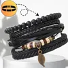 Camerazar Set de bracelets en cuir pour hommes avec perles Voir les images du produit 3