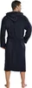 A man wearing a dark blue hooded robe, viewed from the back. Produktbild-Vorschau