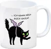Schwarze Katze Kaffeebecher mit Spruch Ich weiß ich bin süß Produktbild-Vorschau 1