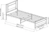 A technical drawing of a single bed frame with dimensions indicated. Produktbild-Vorschau