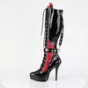INDULGE-2028 Damen Boots von Devious, Schwarz-Rot EU 46, US Produktbild-Vorschau 3