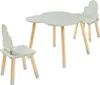 A children's table and two chairs with a cloud design, set against a white background. Anteprima dell’immagine prodotto