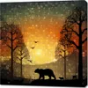 Bild 90x90cm Sonnenuntergang im Wilden Wald Produktbild-Vorschau 1