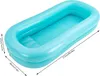 An inflatable blue bathtub with dimensions indicated by text overlays. Náhled obrázku produktu