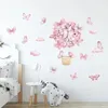 Rosa Schmetterlings korb Wandaufkleber,Wandsticker Produktbild-Vorschau 2