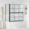 vidaXL Bad-Duschschirm Schwarz und Transparent 116 x 68 x Produktbild-Vorschau 2