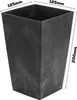 Set 3x Blumentopf H 20 / 26 / 32 cm Hohes Trapez Anthrazit Produktbild-Vorschau 2