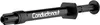 A black syringe containing thermal paste, presented on a white background. Produktbild-Vorschau