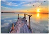 Quadro su tela tramonto su un lago 100x70 cm Feeby blu Anteprima dell’immagine prodotto 3