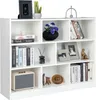 A white bookshelf filled with various decorative items and books. Produktbild-Vorschau