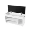 A white shoe cabinet with a bench and storage, shown with the lid open. Anteprima dell’immagine prodotto