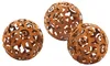 Three decorative garden balls with a rusted metal appearance, arranged on a white background. Podgląd zdjęcia produktu