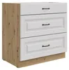 Küchen Unterschrank 80 cm Stilo Weiß + Eiche Artisan Produktbild-Vorschau 1