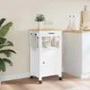 A white kitchen cart with a wooden top is shown in a kitchen setting. Anteprima dell’immagine prodotto