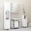 A clean, modern bathroom vanity set with a tall cabinet, a wall-mounted mirror, a sink cabinet, and a freestanding storage cabinet. Náhled obrázku produktu