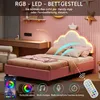 A child's bedroom with a pink bed and desk, featuring RGB LED lighting. Náhľad obrázku produktu