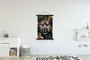 MuchoWow® Textilposter Tiger - Brüllen - Blume 120x180 cm Produktbild-Vorschau 2