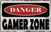 vianmo Blechschild 12x18 cm danger Gamer Zone Produktbild-Vorschau 1
