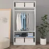 vidaXL Kleiderschrank Weiß 100×50×200 cm Holzwerkstoff Produktbild-Vorschau 2