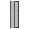 vidaXL Innentür 76x201,5 cm Schwarz Mattglas und Aluminium Produktbild-Vorschau 1