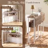 Bureau rabattable COSTWAY avec compartiment de rangement, Voir les images du produit 7