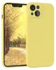 A yellow phone case is shown with a scenic background on the phone screen. Produktbild-Vorschau