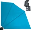 A blue privacy screen with mounting hardware. Produktbild-Vorschau