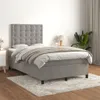 vidaXL Boxspringbett mit Matratze Hellgrau 120x200 cm Samt Produktbild-Vorschau 2