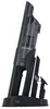 A cordless vacuum cleaner and its accessories are displayed on a charging stand against a white background. Produktbild-Vorschau