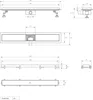 Technical drawings and dimensions of a shower drain. Náhled obrázku produktu