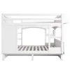 A white bunk bed frame shown from the side against a white background. Náhled obrázku produktu