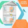 PawHut Volière cage à oiseaux sur roulettes design maison Voir les images du produit 4