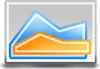 A graphic representation of two overlapping charts or graphs, one blue and one orange, with white outlines. Produktbild-Vorschau
