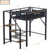A diagram showing the dimensions of a loft bed with stairs. Náhled obrázku produktu