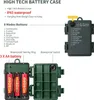A diagram showing a battery case for LED string lights, with callouts for features and modes. Produktbild-Vorschau