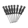 A set of seven nut drivers with black handles and silver shafts, arranged in a fanned-out pattern against a white background. Voir les images du produit