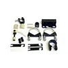 A collection of bicycle parts laid out on a white background. Podgląd zdjęcia produktu