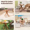 Wetterfester Gartentisch aus Akazienholz Runder Holztisch Produktbild-Vorschau 3