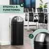 eluno Poubelle à poussoir 35 litres en tôle d'acier, Voir les images du produit 2
