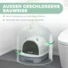 Kattenbak met deksel en lade, grijs/wit, inclusief schep Productafbeelding-voorbeeld 4