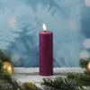 LED Stumpenkerze MIA - Echtwachs - realistische 3D Flamme - H: 15cm - D: 5cm - beere Produktbild-Vorschau