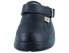 A close-up, front-facing view of a black Abeba ESD safety clog shoe. Produktbild-Vorschau