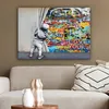 Wanddeko 80x60 cm - Banksy - Junge - Ilussie - Produktbild-Vorschau 5