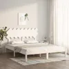 The Living Store Massivholzbett Weiß 160x200 cm Produktbild-Vorschau 1