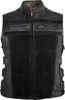 Herren Lederweste Bikerweste Custom Motorradweste Schwarz Produktbild-Vorschau 2